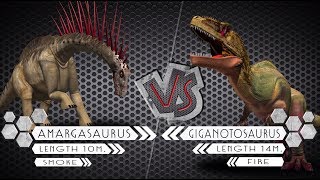 Amargasaurus VS Giganotosaurus Dinosaurs Colosseum Battle [upl. by Irolam]