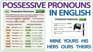 Possessive Pronouns in English  Mine Yours His Hers Ours Theirs  Learn English [upl. by Belcher]