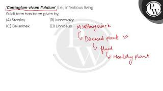 Contagium vivum fluidium\quot ie infectious living fluid term has been given by [upl. by Sib]