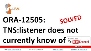 ora 12505  ora12505 TNSlistener does not currently know of SID solved ✅  12505 [upl. by Schott]