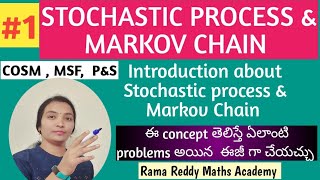 JNTUH  COSM  MSF  PampS  UNIT5  Stochastic process ampMarkov Chain introduction in teluguRamaReddy [upl. by Suixela]