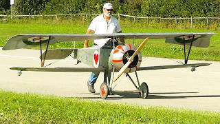 HUGE RC WW1 NIEUPORT 17 Biplane Fighter Aircraft Scale Models  Swiss RC Flying Day [upl. by Nuahsad]