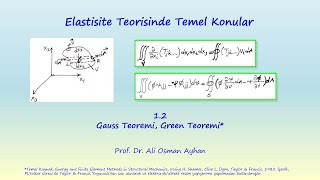 ELASTİSİTE 12 GAUSS TEOREMİ GREEN TEOREMİ [upl. by Enyal]