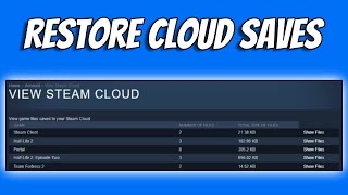 How To Restore Steam Cloud Saves on Windows [upl. by Sosthenna402]