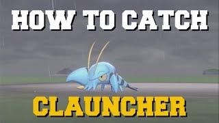 HOW TO CATCH CLAUNCHER IN POKEMON SWORD AND SHIELD SUPER RARE POKEMON 1 ENCOUNTER RATE [upl. by Bronson328]