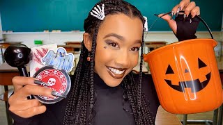 ASMR Girl Who’s Obsessed With Halloween Gives You a Makeover In Class 🎃👻 ASMR Makeover Roleplay [upl. by Julis810]