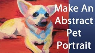 Secret Technique for Painting Easy Abstract Pet Portraits with Oil Pastels [upl. by Namsaj]