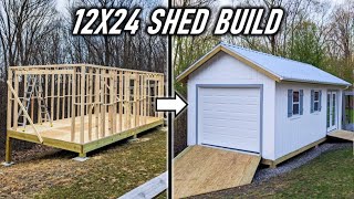 Building a 12x24 Shed  FULL BUILD [upl. by Leavitt1]