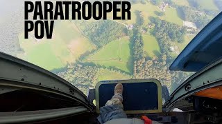 RAW VIDEO See paratroopers POV as he steps into the air [upl. by Lewellen]