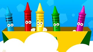 Five Little Crayons Jumping On The Bed amp Nursery Rhymes for Kids [upl. by Conyers]