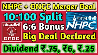 NHPC Ltd  ONGC Merger Deal • Stocks Declared High Dividend Bonus amp Split With Ex Dates [upl. by Auoz]