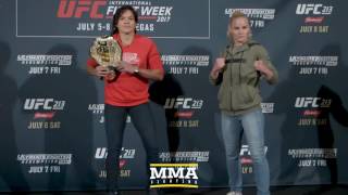 UFC 213 Amanda Nunes vs Valentina Shevchenko Staredown  MMA Fighting [upl. by Achorn]