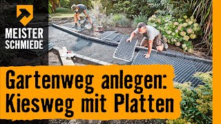 Gartenweg anlegen Kiesweg mit Platten  HORNBACH Meisterschmiede [upl. by Eliath]