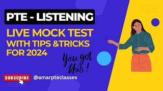 PTE LISTENING LIVE MOCK TEST WITH TIPS AND TRICKS FOR 2024 [upl. by Kenlee]