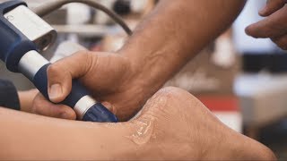 Shockwave Therapy for Achilles Tendinopathy  Brisbane Foot Clinic [upl. by Tur]