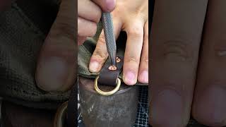 How to use brass rivets leather bag leatherbackpack shortscopper rivet leathercraft diy [upl. by Germayne832]