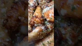 Garlic Parmesan Chicken Wings foodie shorts cooking eating food fyp reels recipe [upl. by Llecrep]