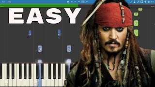 How to play Hes A Pirate  EASY Piano Tutorial  Slow  Pirates of the Caribbean Theme [upl. by Alhsa969]