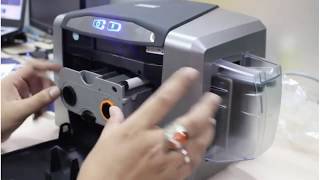 Fargo DTC1250e How to Install Ribbon and Load Blank Card [upl. by Lucy]