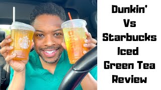 Dunkin vs Starbucks Unsweetened Iced Green Tea Review  Quality Comparison amp Differences [upl. by Peppard629]