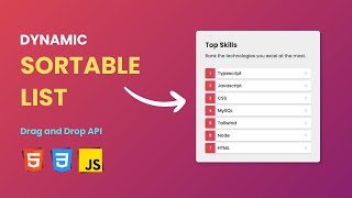 Create a Dynamic Sortable List in Javascript [upl. by Yrogiarc]