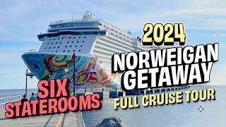 Norwegian Getaway 2024  Full Walkthrough Ship Tour with SIX staterooms [upl. by Filberto]