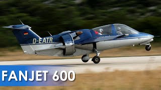 SUPER RARE  RheinFlugzeugbau FANJET 600 Takeoff  DUCTED FAN JET [upl. by Mercy]