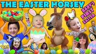 Baby Shawns First Easter Vacation Surprise Egg and Hunt The Easter Horsey FUNnel Family Vlog [upl. by Marget930]