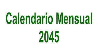 Calendario mensual 2045pdf [upl. by Aienahs776]