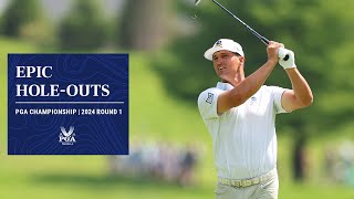 Every HoleOut  McIlroy Scheffler amp DeChambeau  2024 PGA Championship Round 1 [upl. by Ebneter]