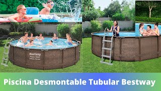 Piscina desmontable Tubular Bestway Power Steel 427x107 cm Depuradora de cartucho de 2574 LtrsH [upl. by Ambros775]