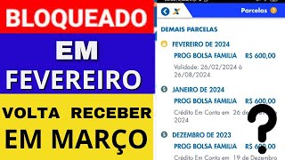 BOLSA FAMÍLIA BLOQUEADO EM FEVEREIRO VAI RECEBER NO MÊS DE MARÇO NA FOLHA DE PAGAMENTO [upl. by Eemaj892]