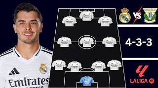 ⚽LEGANES VS REAL MADRID 🔥 REAL MADRID PREDICTED LINE UP 🔥 LA LIGA MATCH 13 [upl. by Labannah285]