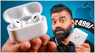 Apple AirPods Pro 2 in ₹499 Unboxing amp First Look  100 Fake But 100 Same🔥🔥🔥 [upl. by Yanaton647]