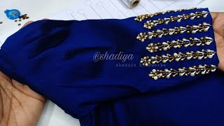 Unique embroidery puff sleeve design for kurti salwarhand embroidery lavangam stitch embroidery [upl. by Lucchesi]