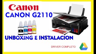 CANON PIXMA G2110 Instalación y Configuración IMPRIMIR CON CABLE USB [upl. by Iharas587]