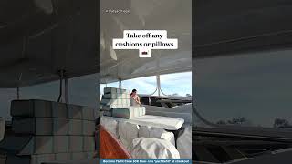 Covering up a YACHT 🤍⚓️ yachtie juststewit thatyachtiegirl myjob belowdeck stewardess [upl. by Elleina]