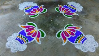 Big Pongal pot rangoli🌹Sankranthi chukkala muggulu🌹53 bhogi kundala muggulu🌹Super Pongal kolam 2024 [upl. by Notak]