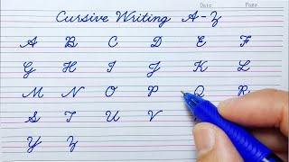 How to write English capital letters  Cursive writing A to Z  Cursive handwriting practice  ABCD [upl. by Wasson]