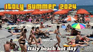 Desenzano beach 4k 60fps  italy beach 4k  italy 4k  beach 🏖️ italy travelvlog prowalkitalyvlog [upl. by Robinet]