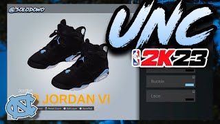 HOW TO MAKE Air Jordan 6 “UNC Black” In NBA 2K23 Shoe Creator Next Gen [upl. by Inaluahek]