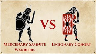 ROME II Total War  Mercenary Samnite Warriors VS Legionary Cohort [upl. by Anirok]