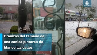 “¿Y si hacemos un muñeco” bolas de granizo sorprenden a vecinos de Edomex [upl. by Greenstein758]