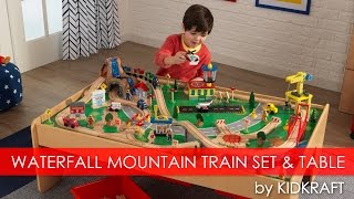 Childrens Waterfall Mountain Train Set amp Table  Toy Review [upl. by Marin]