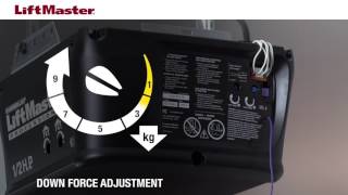 How to Adjust Force on a LiftMaster Garage Door Opener with Manual Adjustment Controls [upl. by Herrod]