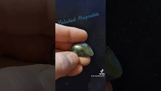 Polished 32x20mm Handcrafted Freeform Magnetite Cabochon cooperstonecrafts lapidaryarts crystals [upl. by Yalhsa]