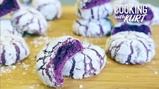 Ube Crinkle Cookies Fudgy Purple Yam with SoftBaked Center amp Crackled Texture  Cooking with Kurt [upl. by Nordgren632]