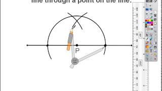 Creating a Perpendicular Line Through a Point on the Line [upl. by Thompson]