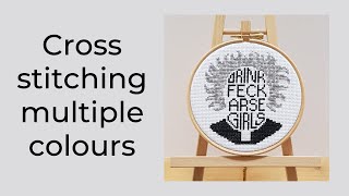 Cross stitching multiple colours [upl. by Odele237]