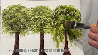 Top 3 Brushes for Trees 🌳 Easiest way to paint [upl. by Crystie]